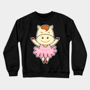 Horse as Ballerina in Ballet Crewneck Sweatshirt